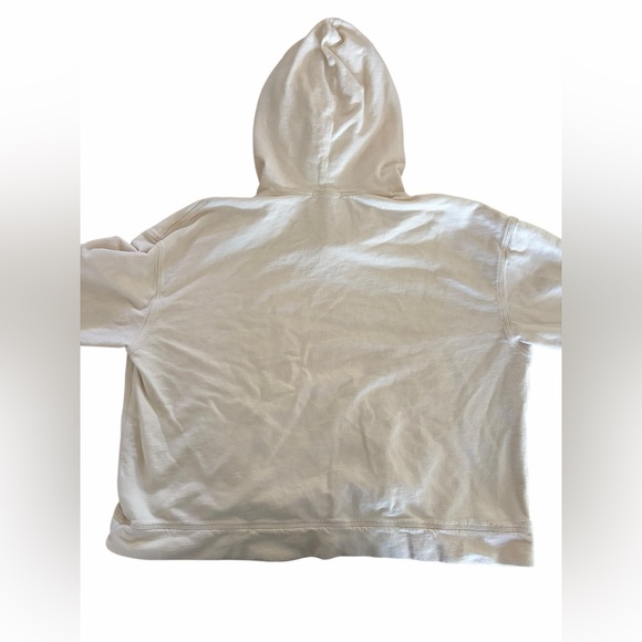 James Perse Cropped Hoodie Womens 3 Cream Cotton Pullover - Picture 5 of 7